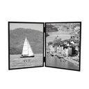 Personalised Stainess Steel Hinged double Photo Frame