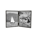 Personalised Stainess Steel Hinged double Photo Frame