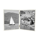 Personalised Stainess Steel Hinged double Photo Frame