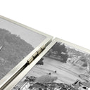 Personalised Stainess Steel Hinged double Photo Frame
